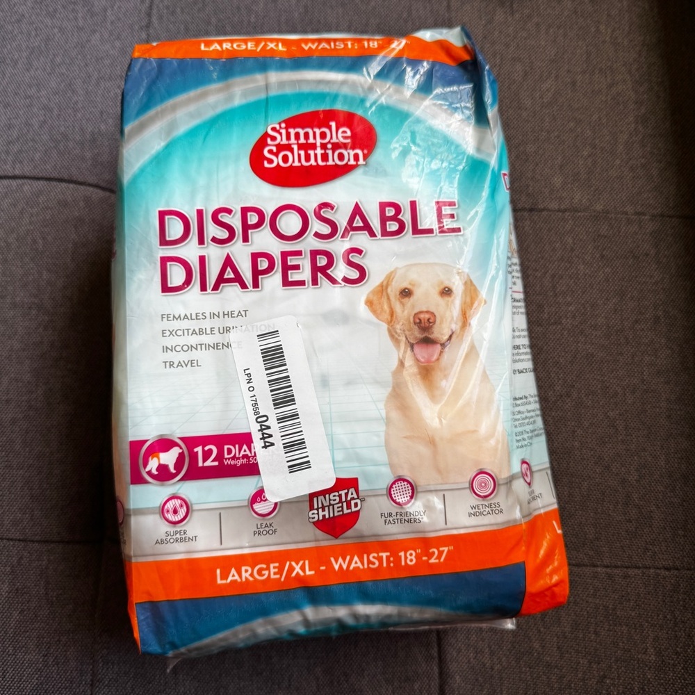 Simple Solution Disposable Diapers Dog Large / XL 12 Pack